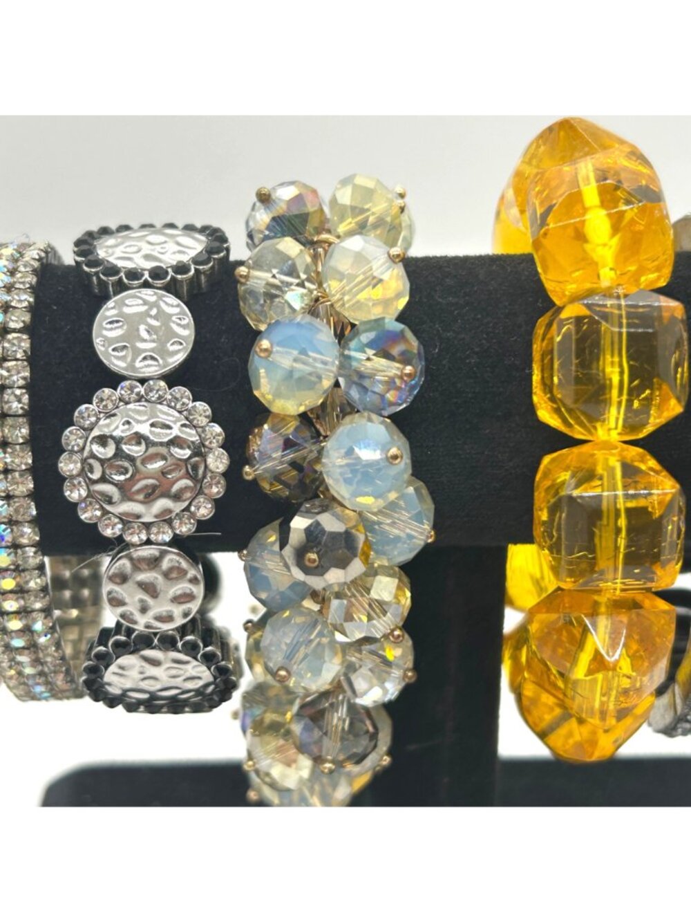 Beaded Stretch Bracelets Lot 10 Rhinestone Boho Stackable Fashion Jewelry - Picture 6 of 16